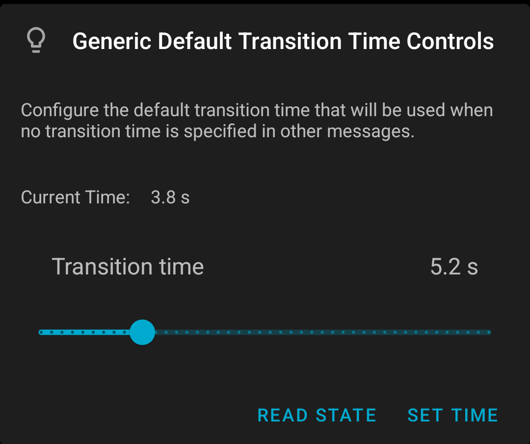 nRF Mesh Default Transition Time Feature