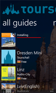 Audio guides downloaded with the WP7 Tourschall app.
